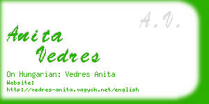 anita vedres business card